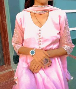 Baby Pink Three Piece Dress With Very Soft Cloth
