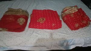 3 red suhagan chunri