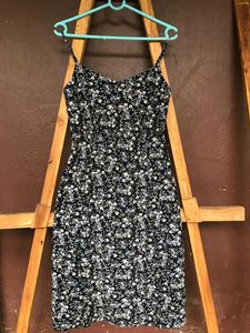 Printed Front Slit Camisole Dress.