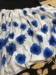blue  n white floral  dress