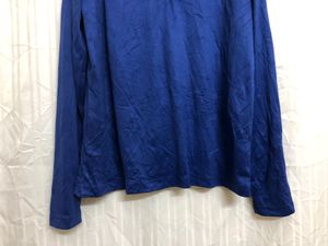 Blue Long Sleeve Half Zip T Shirt