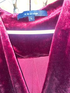 Wardrobe Burgundy Velvet Jumpsuit L