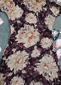 Black Jeans With Floral Print Short Kurti
