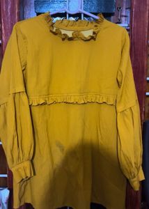 Mustard Color Mini Dress