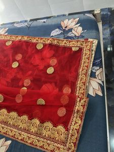 Red Embroidered Dupatta
