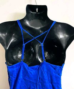DEEP BLUE LITTLE VELVET SMOOTHIE DRESS FOR WOMEN
