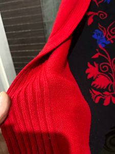 Red Warn Double Layered Kurta