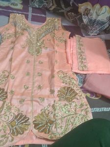 3 color available Elegant Embroidered Kurta Set