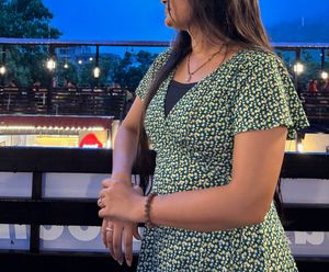 Dots Print Green Midi Dress