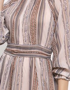 Elegant Striped Midi Dress (34-36)