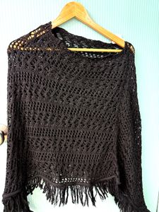 Black Poncho Cape For Women