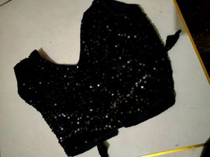 Black Sequence Blouse