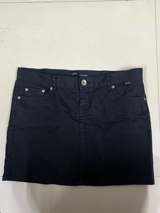 cute black denim miniskirt