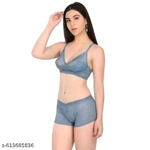 Non Padded Bra And Panty Set For Women