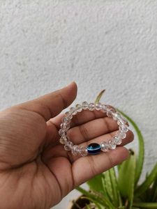 Pearl Drop Earrings + Crystal Evil Eye Bracelet✨