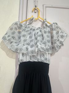 White black Western Dress