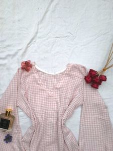 Gingham corset back kurti🌷