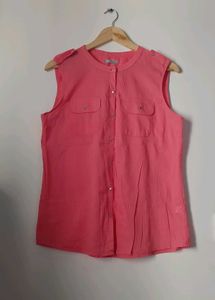 Coral Sleeveless Top