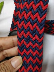 Red &amp; Navy Braided Belt