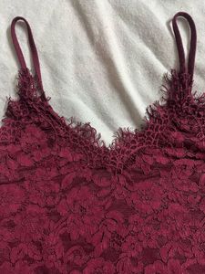 Burgundy Lace Cami Top