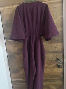 Zara Cut Out Jumpsuit- Aubergine