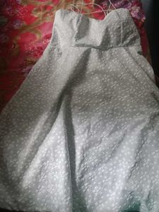 Elegant White Floral Jacquard Fit &amp; Flare Dress