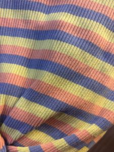 Striped Twist-Front Crop Top