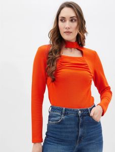 Orange halter neck top