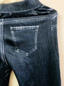Dark Wash Denim Look Leggings