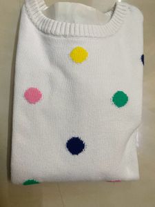Kids White Polka Dots Sweater(LOWEST PRICE)