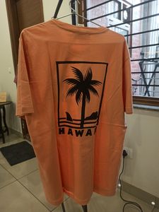 H&amp;M Peach Coral Colour Tshirt Round Neck
