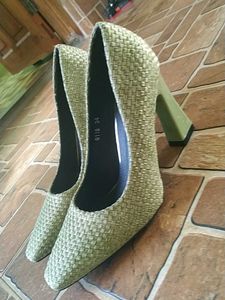 Green Woven Heels