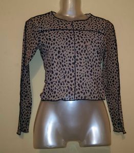 Size S Animal Print Sheer Top
