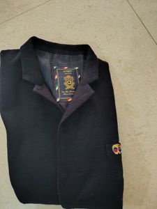 Navy Blue Velvet Blazer