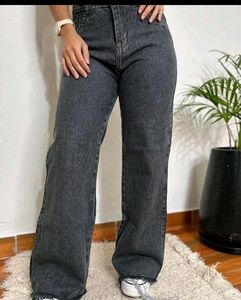 Off Duty Charcaol Wide Leg Jeans