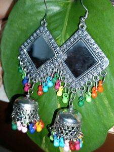 Mirrored Jhumka Earrings