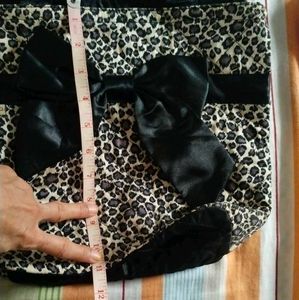 Leopard Print Tote Bag with Bow