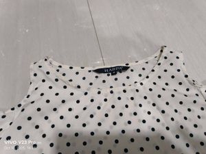 Polka Dot Cold Shoulder Top