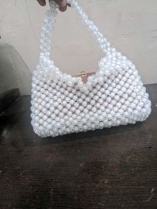 White Beaded Purse
