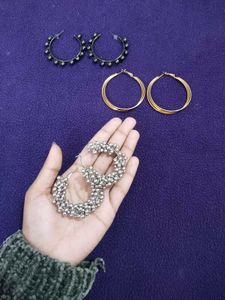 Set of 3 Earring Hoops