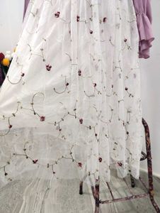 Floral White Tulle Skirt