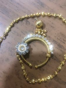 Beautiful Golden Nath With Chain