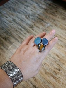 3 Stone Onyx Ring
