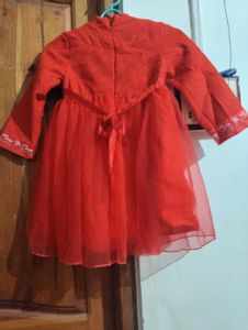 Festive Red Girls&#39; Dress