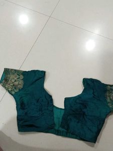 Green Pattu Blouse