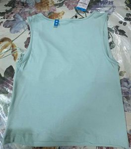 Light Blue Queen Anne Neck Tank Top