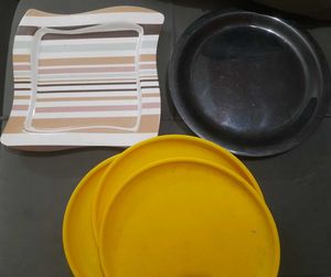 Set Of 11 Plastic Plates Microwave Safe