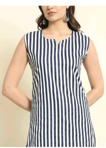 ​💙 Effortless Chic: The Blue Printed Straight Kur