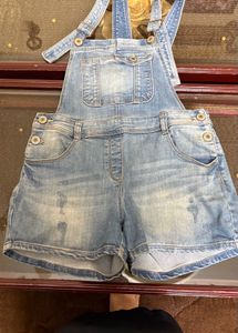 Denim Distressed Dungarees