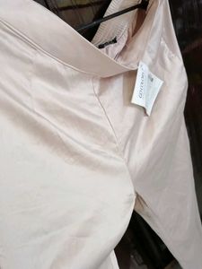 Elegant Shiny Rose gold Casual Pants